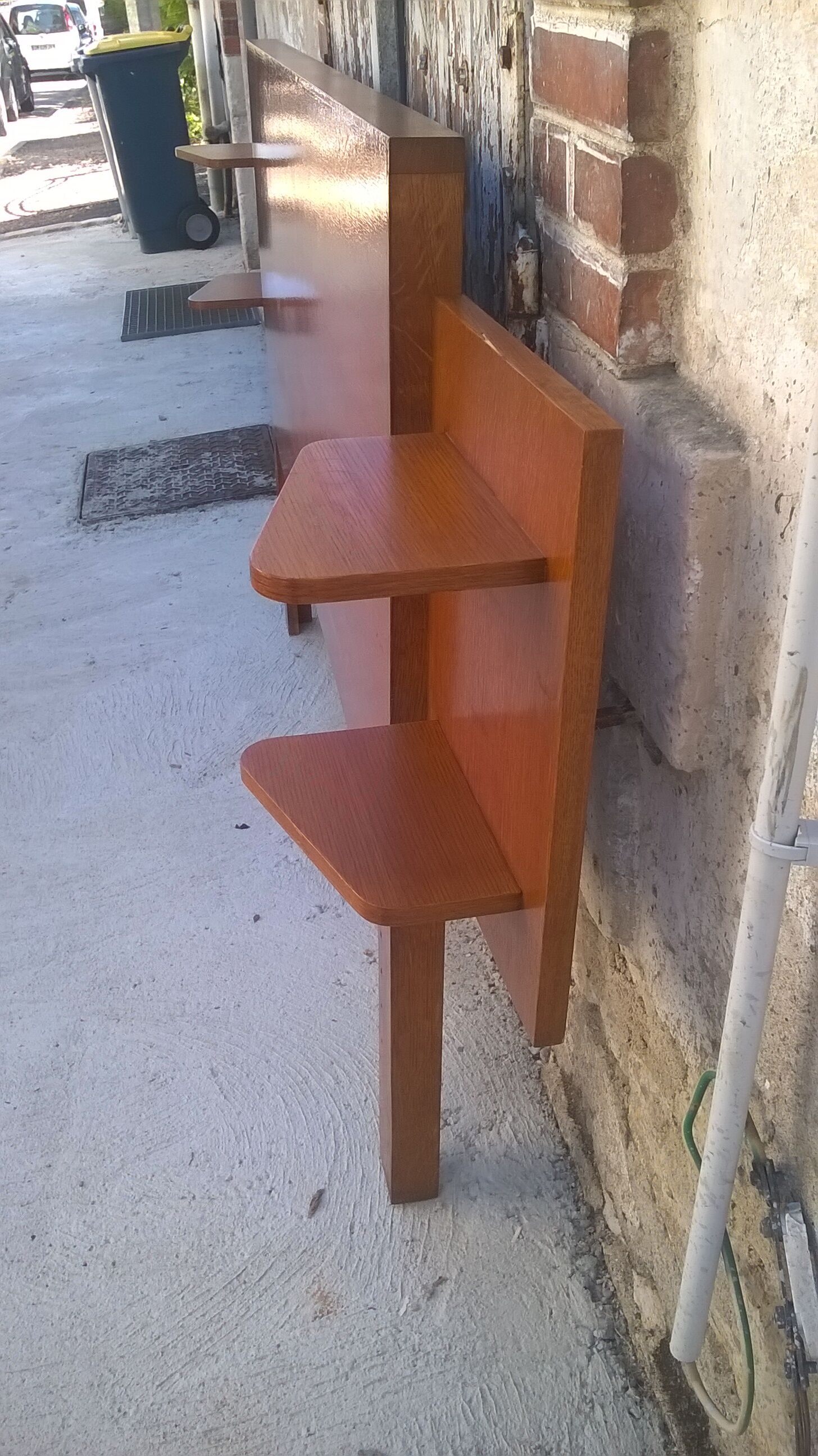 Headboard oak shelves year 60