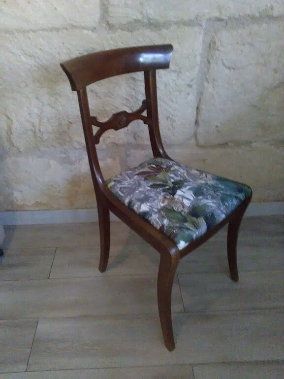 Lo of 2 restored mahogany directoire style chairs