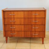 Dresser varnished vintage drawers inclined 1967