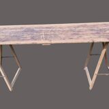Large 400 cm harvest table and 2 benches 1960