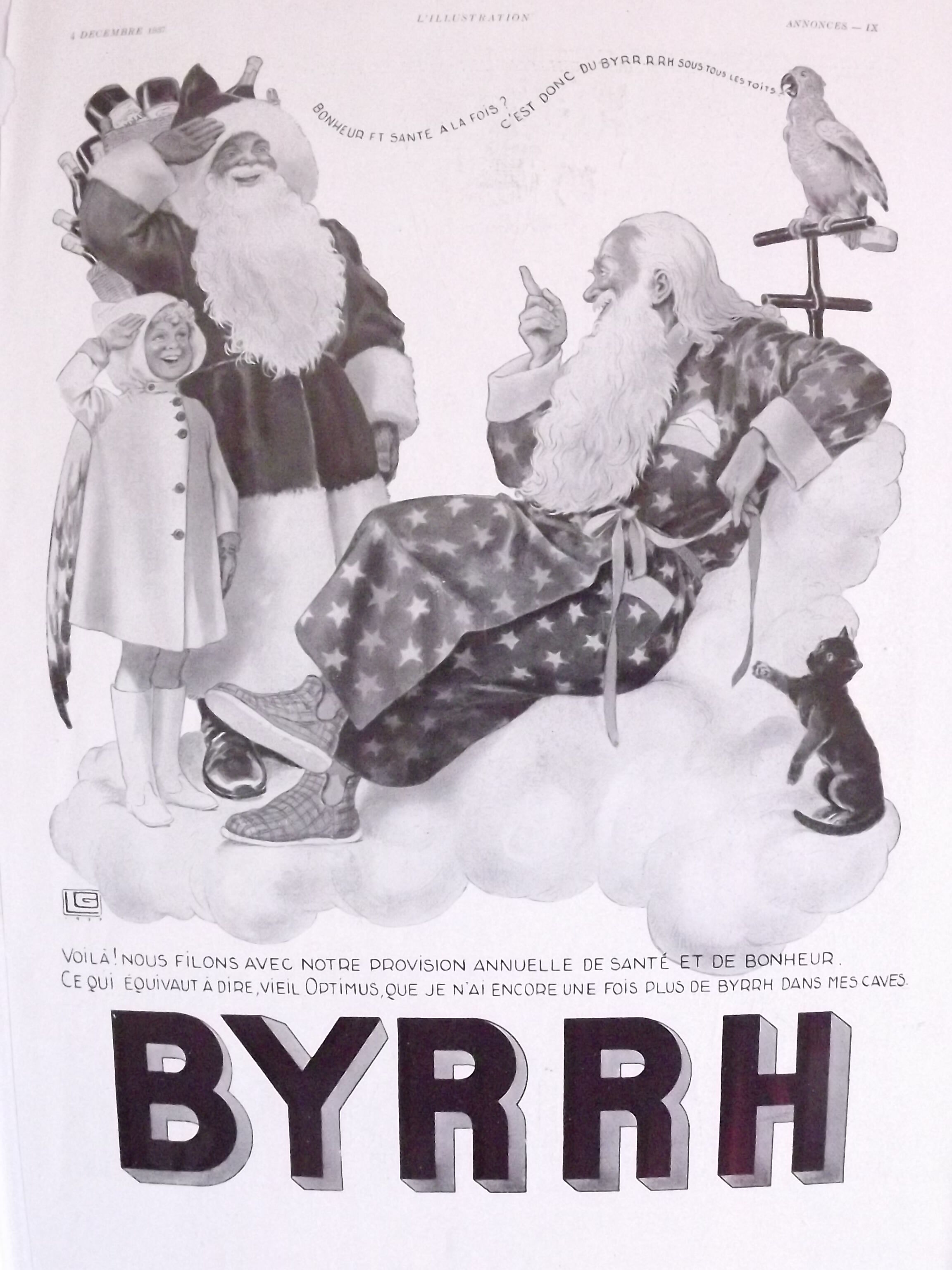 Affiche pub papier Byrrh 1937 par LG