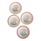 4 vintage powder pink dessert plates