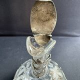 Ewer – Engraved glass and silver-plated metal – Mistletoe decoration