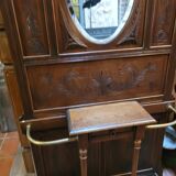 Old oak cloakroom or coat rack