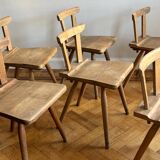 Set of 6 primitive folk art chairs