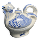 China, hen teapot, white and blue porcelain, 20th century