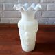 Antique vase in large white fairground opaline, vintage France