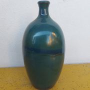 Enamelled terracotta vase, blue