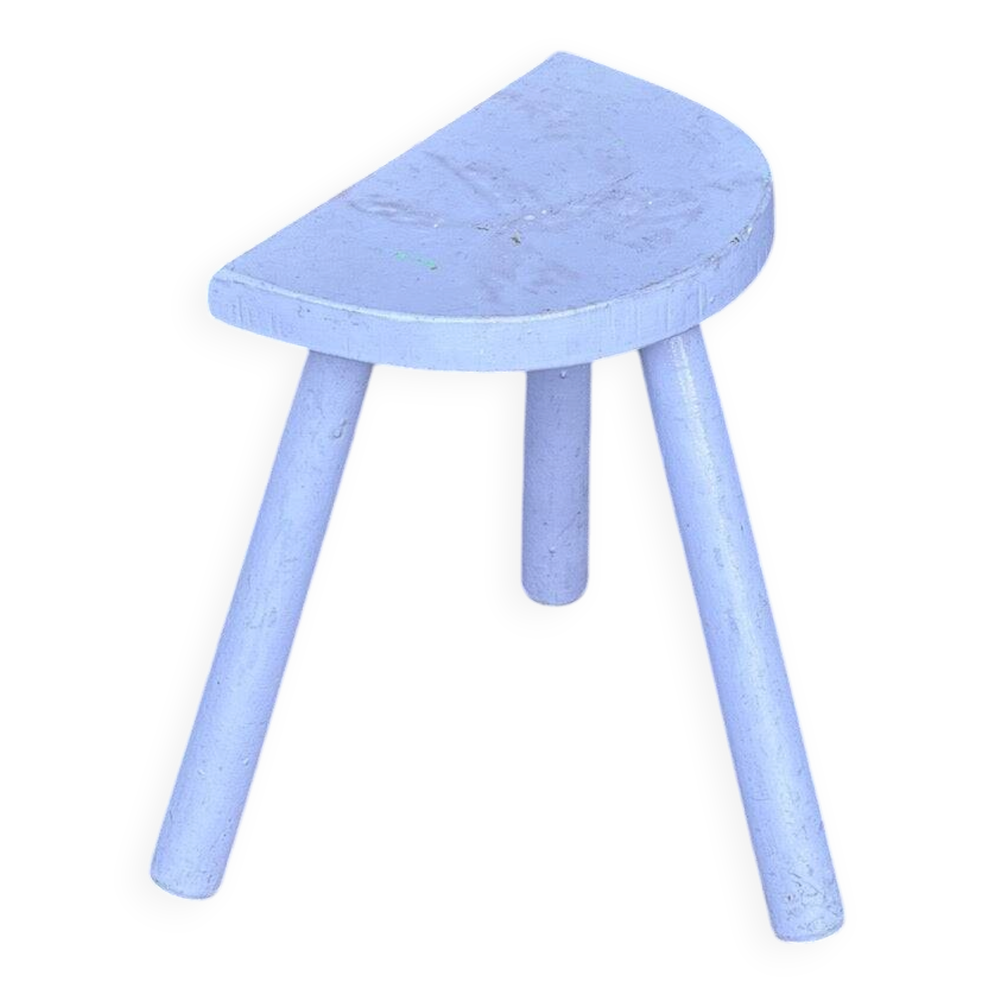 Child's half-moon stool – Handmade – Furniture – Painted lilac wood