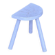 Child's half-moon stool – Handmade – Furniture – Painted lilac wood
