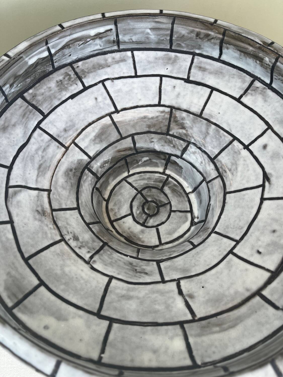 Handcrafted glazed ceramic architectural cup