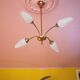 Vintage 4-light pendant light, articulated arm suspension, ceiling lamp, interior decor