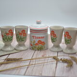 Ensemble de 6 mazagrans en grès pour tisane & 1 pot à tisane