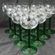 Set of 10 Alsatian white wine glasses in engraved glass.
