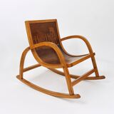 Curved wooden rocking chair for children Bauhaus Brockhage Andrä period, Germany, 1950s