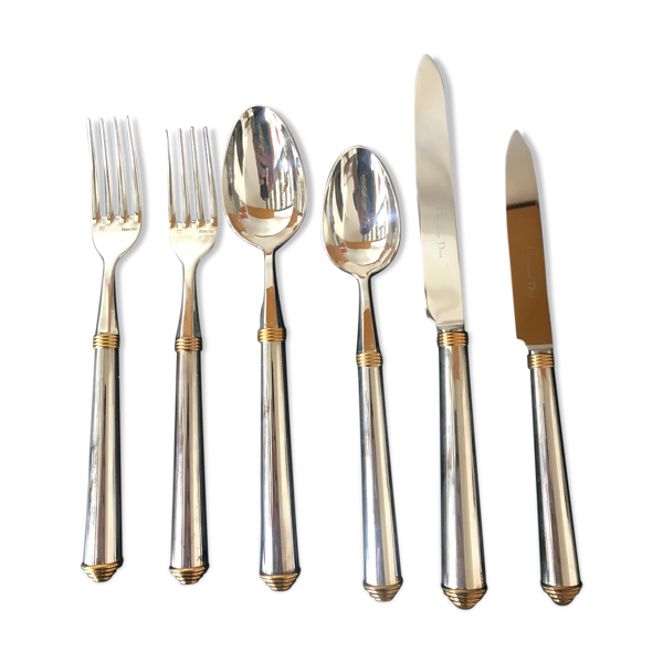 Set 6 Pc Christian Dior In Silver Metal Selency Set 6 Pc Christian Dior In Silver Metal Selency