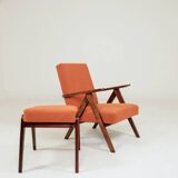 Fauteuil Vintage avec Repose-Pieds  terracotta Bouclette