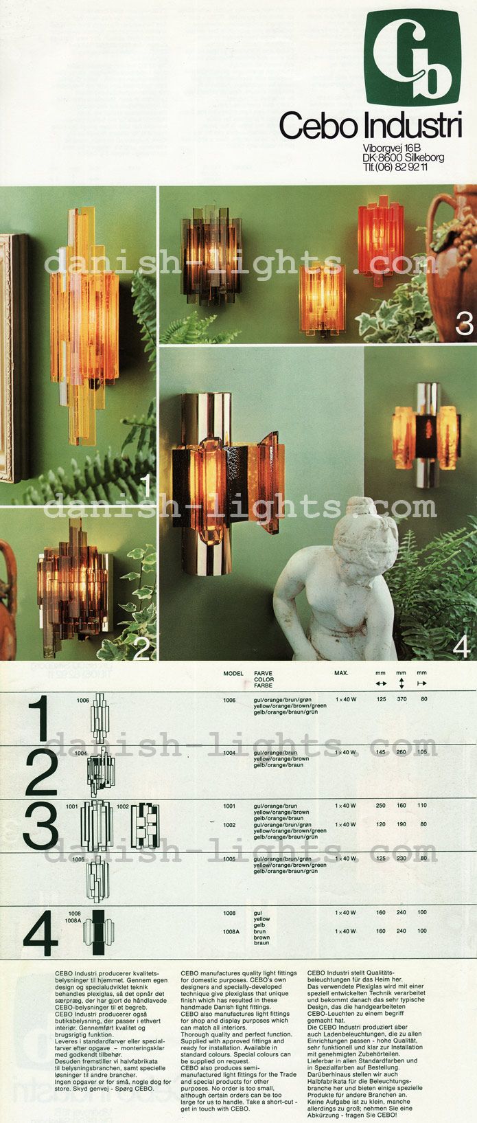 Acrylic wall light/sconce 1001 by Claus Bolby for CEBO industri. Denmark 1970s