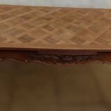 Italian-style table and its two removable extensions in solid walnut wood