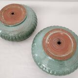 Set of 2 ceramic planters (plant pots) signed GPA made in France