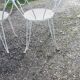Paire de fauteuils de jardin 1900 en fer forgé