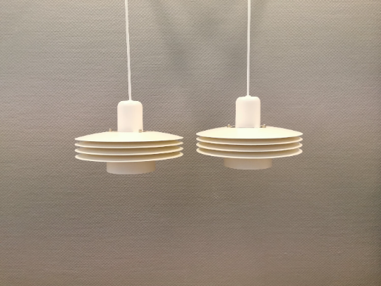 Hanging lamps from Danish ES Horn lighting, produced in the 80s.