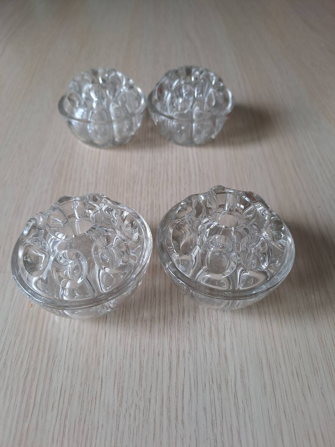 Set of 4 glass flower picks