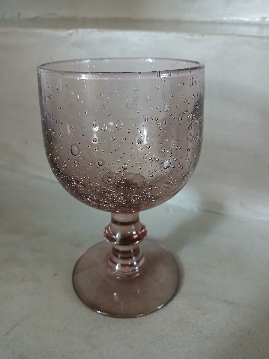 Large stemmed glass with bubble glass