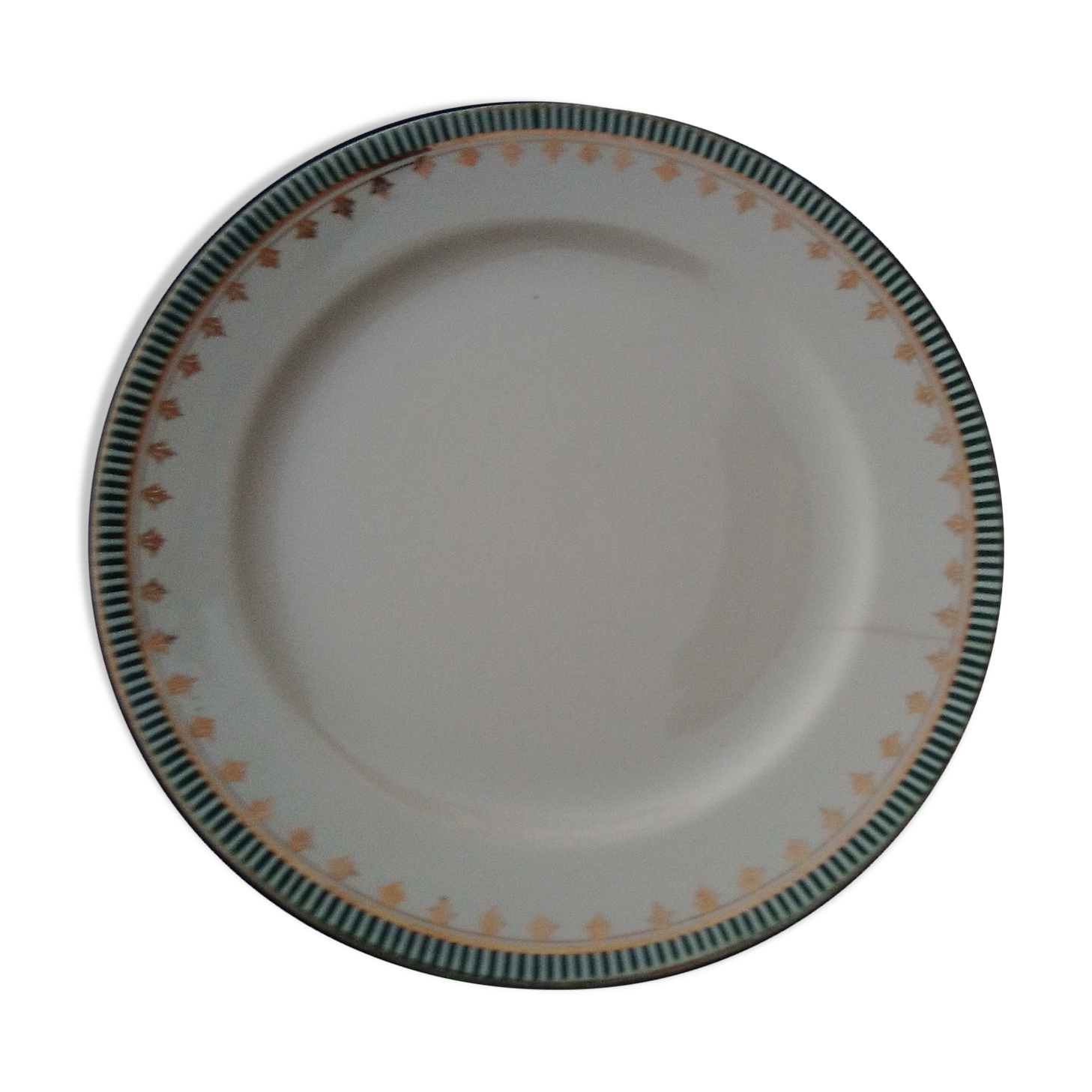 Flat plate in earthenware of Digoin Sarreguemines model Arcole diam 23,5 cm