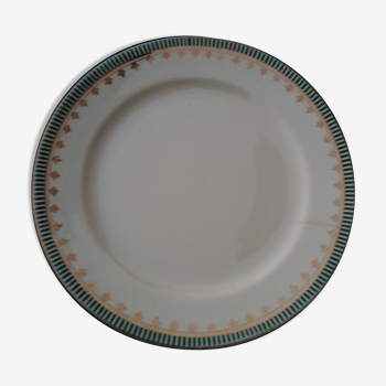 Assiette plate en faïence de Digoin Sarreguemines modèle Arcole diam 23,5 cm