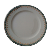 Flat plate in earthenware of Digoin Sarreguemines model Arcole diam 23,5 cm