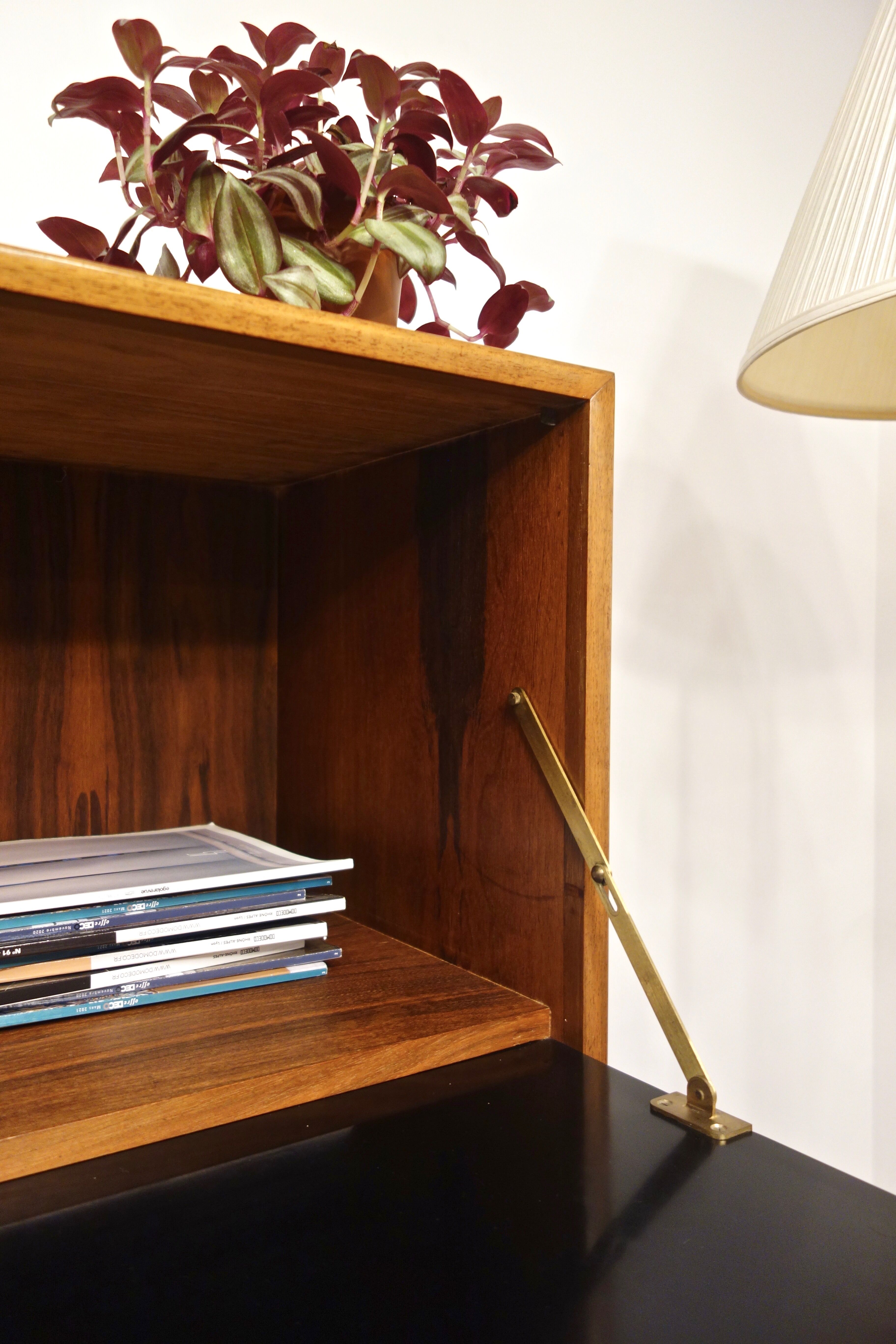 Vintage teak secretary, France 1950's