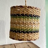 Rattan lamp, fabric cable 3 metres