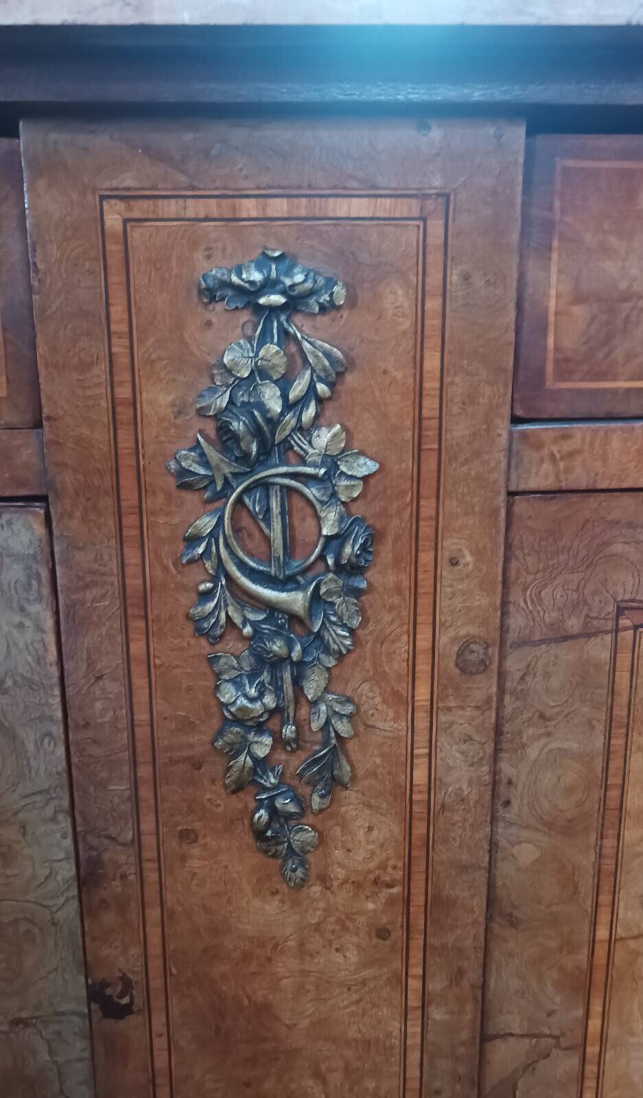 Art Deco walnut burl buffet