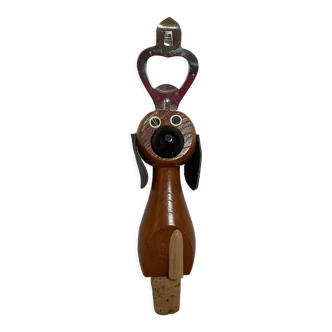 Cork stopper bottle opener in the shape of a Scandinavian wood dog