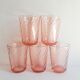 Set of 5 vintage rosaline twisted water glasses
