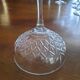 Set of 12 cut glass champagne glasses monogrammed EB.