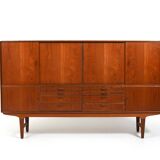 High Quality Danish Highboard with Brass Handle Inlays 1950s