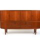 High Quality Danish Highboard with Brass Handle Inlays 1950s