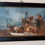 Antique tempera painting on paper, 18th century Italian school