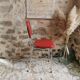 Vintage 60s chair in red leatherette