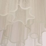 Pendant light with hand-blown glass pieces on a brass base made by Glashütte Limburg.