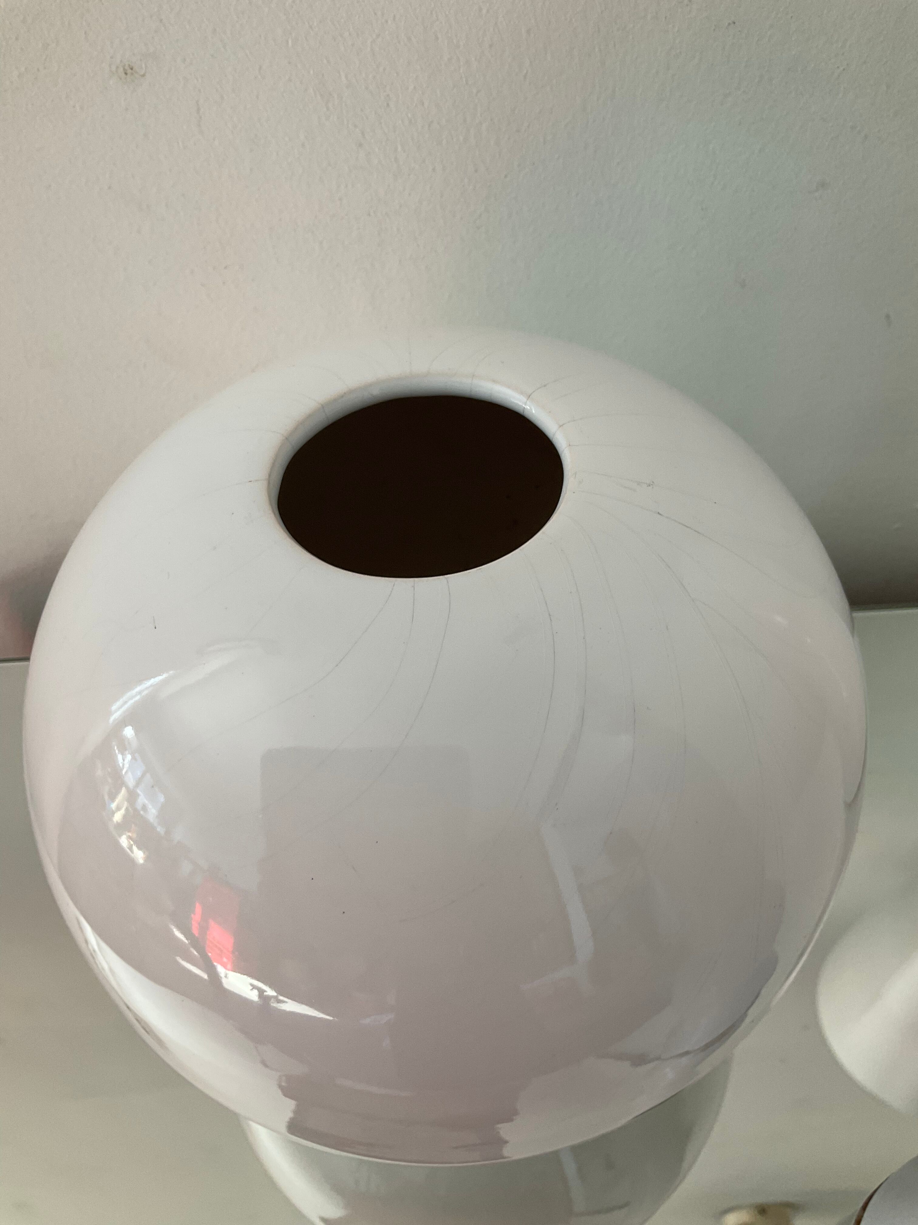 Trio of vintage ceramic vases white 60s-70s