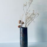 Signed ceramic tubular vase