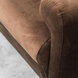 Divano modulare 2 posti en velluto marrone anni' 70 vintage modernariato