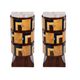 A pair of Art Deco bedside tables made of beech wood, rosewood & burl.