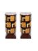 A pair of Art Deco bedside tables made of beech wood, rosewood & burl.