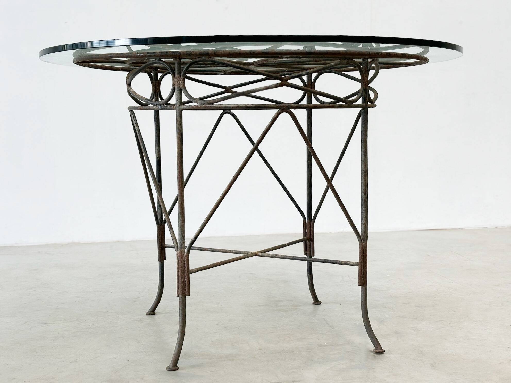 1970's French cast iron outdoor dining table