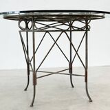 1970's French cast iron outdoor dining table