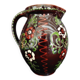 20th century Alsace glazed terracotta pitcher